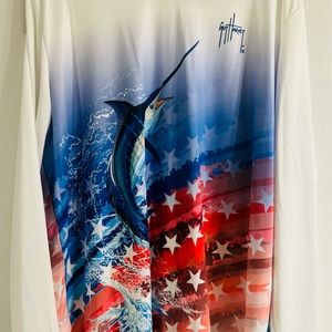 Men’s Guy Harvey, long sleeve performance,fishing shirt, size,XXL new